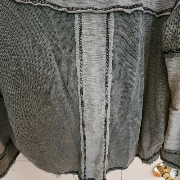 Pol Full Button Lightweight Shirt Size Large Beach Boho Green - Picture 5 of 14